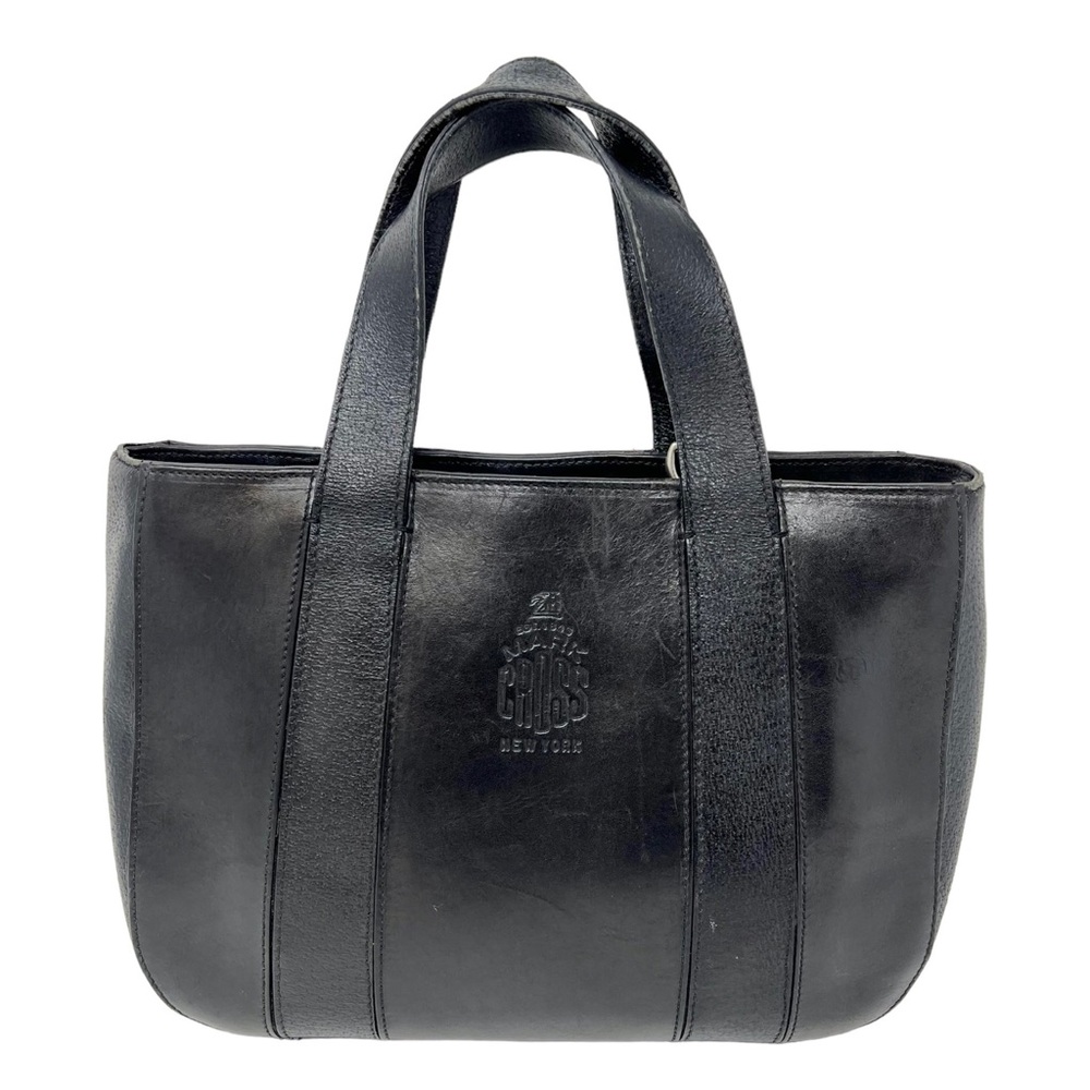 Mark Cross New York Black Leather Mini Tote Handbag